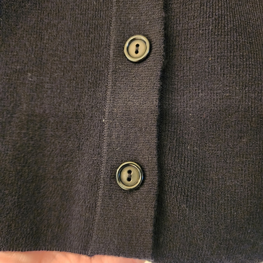 EILEEN FISHER Button Front Cardigan In Black Size O/S (MED) - Picture 6 of 10